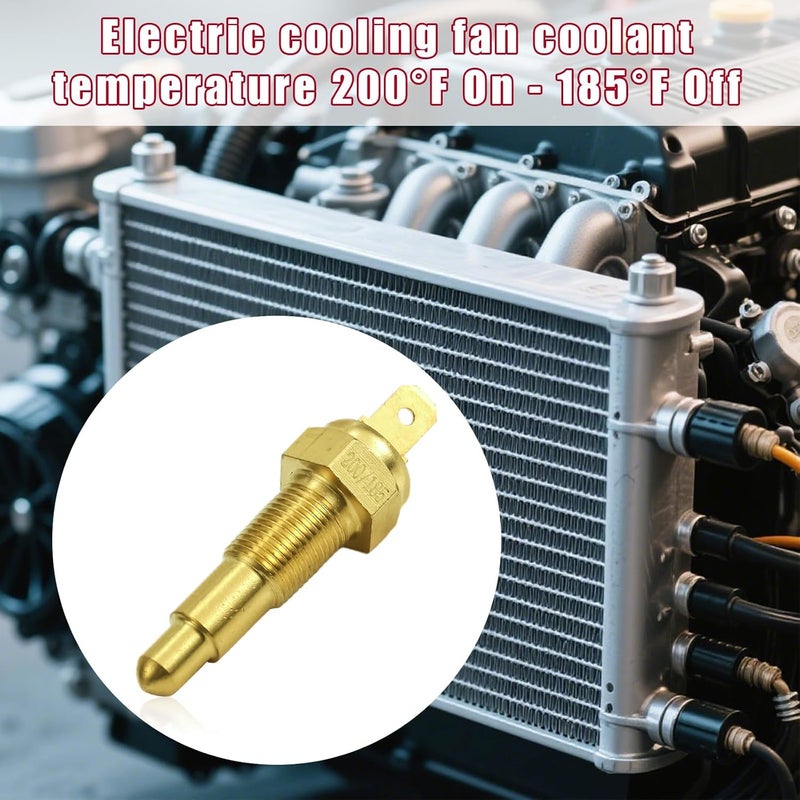 BTFO 1/8" NPT Thermostat Fan Switch, 200°F On - 185°F Off Electric Fan Temperature Switch Automotive Engine Coolant Radiator Cooling Fans Temp Switches for Trucks Cars - Image 5